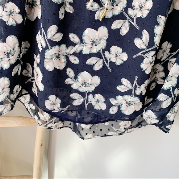 Aqua short sleeve cold shoulder tie front blouse - Picture 7 of 11